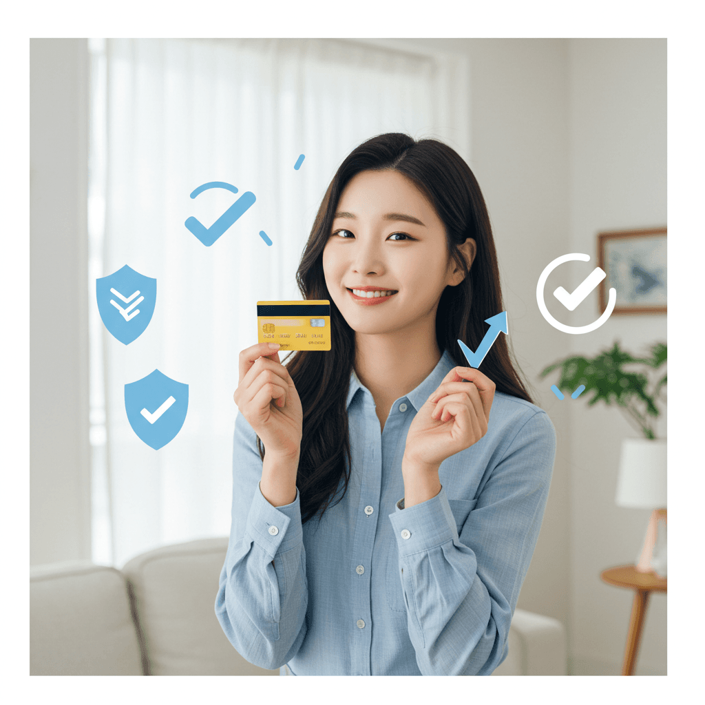 credit score improvement graph with upward arrow, green and blue colors, modern financial illustration